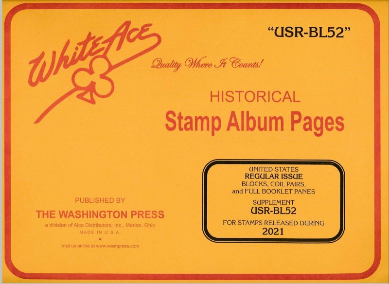 WHITE ACE 2021 United States US Regular Issue Blocks Album Supplement USR-BL52