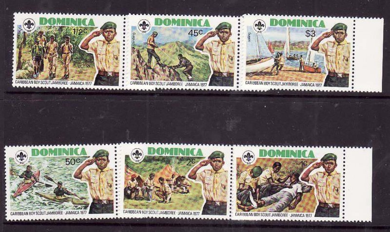 Dominica-Sc#534-9-unused NH set-Scouting-Boy Scouts-1977-