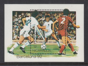 Nicaragua 1812 Soccer Souvenir Sheet MNH VF