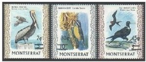 Montserrat 337-339,MNH. Mi 337-339. Pelican, Banana-quit,Frigate,new value,1976.