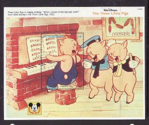 St Vincent-Sc#1807-Music-Unused NH sheet-3 Little Pigs-Disney-1992-