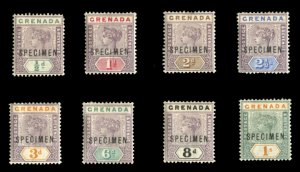 Grenada #39-46S (SG 48-55s) Cat£180, 1895 Victoria, set of eight, overprinte...