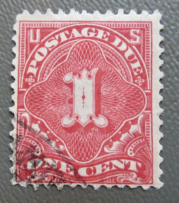 US 1894 1¢ Vermillion Postage Due Stamp J29, used with Cert CV 725 United States, Postage