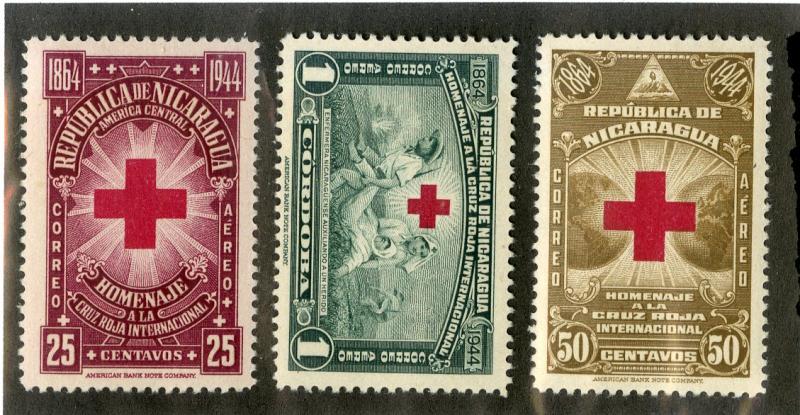 NICARAGUA C263-C265 MH SCV $3.65 BIN $1.75 RED CROSS