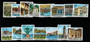 GREECE SG1848/62B 1990 PREFECTURE CAPITALS(2nd SERIES) PERF x IMPERF MNH