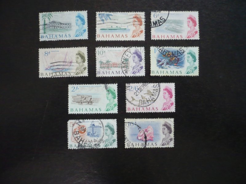 Stamps - Bahamas - Scott# 207,209-217 - Used Part Set of 10 Stamps