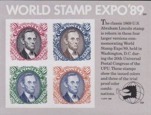 World Stamp Expo '89 Souvenir Sheet 90 Cent Postage Stamps Scott 2433