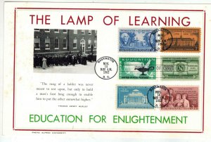 Hammond Maxicard 6 Stamp Combo FDC 1206 HIGHER EDUCATION + Teachers Columbia U.