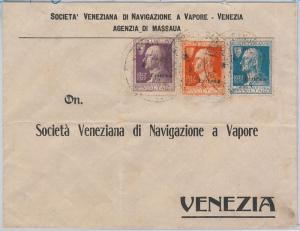 53377 - ERITREA - Postal History: ENVELOPE with cancellation MARINE STEAMBOAT SANUDO 1927-