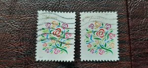 US Scott # 4764; 4764a; used (46c) forever Wedding Flowers, 2013; XF centering