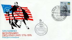 SAN MARINO  1976 The 200th Anniversary of American Revolution  FDC13781