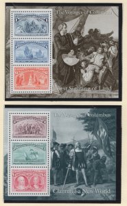 Scott 2624 - 2629 - Columbian  Souvenir Sheets.   MNH. OG.    #02 2624