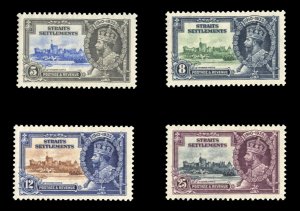 Straits Settlements #213-216 Cat$15, 1935 Silver Jubilee, set of four, hinged