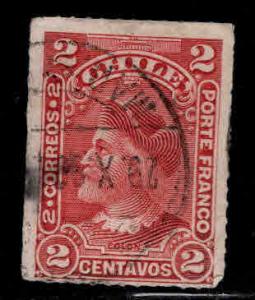 Chile Scott 47 Used Columbus Rouletted  stamp