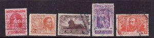 New Zealand-Sc#166-70-used top 5 values from a set of 6-Victory Issue-1920-