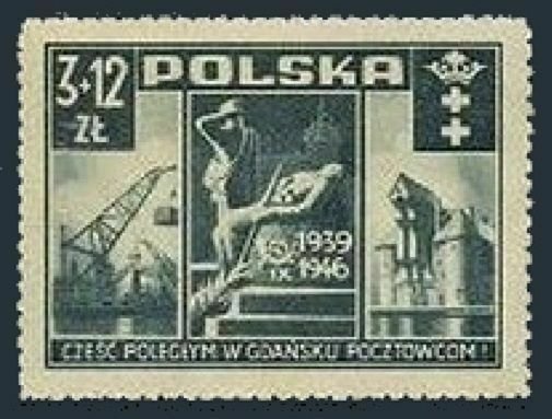 Poland B48,MNH.Mi 444. Polish postal employees killed in the German attack,1946.