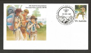 1987 Australia Boy Scouts World Jamboree PSE FDC Cataract Scout Park