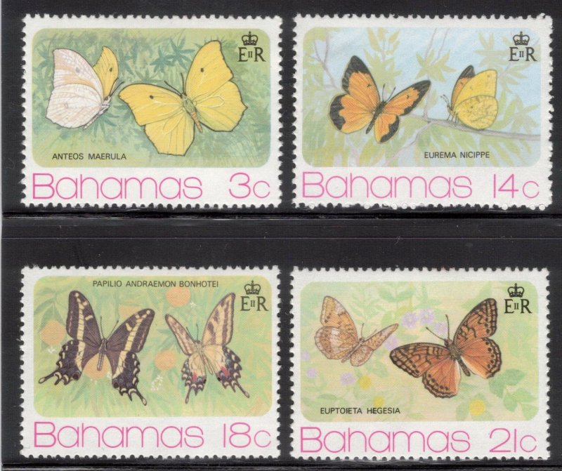 BAHAMAS 1975 Butterflies; Scott 370-73, SG 439-42; MNH