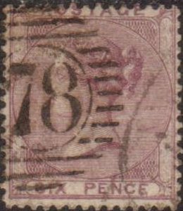 Great Britain 1856 SG70 6d lilac Queen Victoria FU