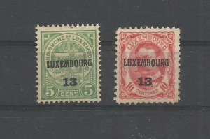 LUXEMBOURG 1909-1911 PREFIX PRECANCEL LOT OF 2 STAMPS MH