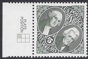 #2592 $5.00 Presidents Washington & Jackson 1994 Mint NH