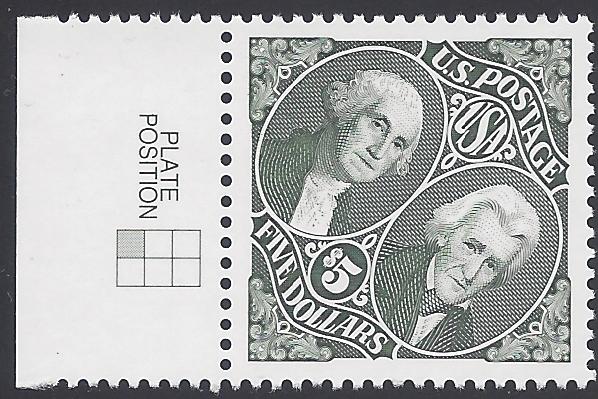 #2592 $5.00 Presidents Washington & Jackson 1994 Mint NH