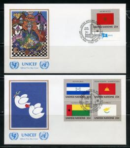 UNITED NATIONS UNICEF OFFICIAL SET OF 20 1989  FLAG  FIRST DAY COVERS