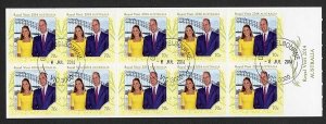 Australia SG4196a Royal Visit 2014 booklet pane (SB475) of 10 Fine Used