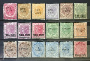 Malaya Straits Settlement 1885-99 QV 18V Variety of Overprints MINT M3011