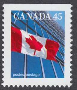 Canada - #1361ds  45c Flag Over Buildings Booklet Stamp, Perf. 13.6 x 13.1 - MNH
