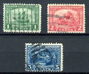 US 1920 Pilgrim Issue. Set of 3 Used. Sc#548-550.