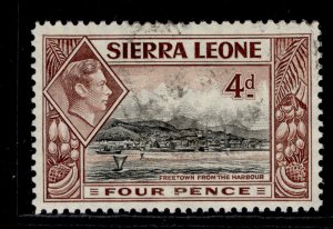 SIERRA LEONE GVI SG193, 4d black and red-brown, FINE USED.