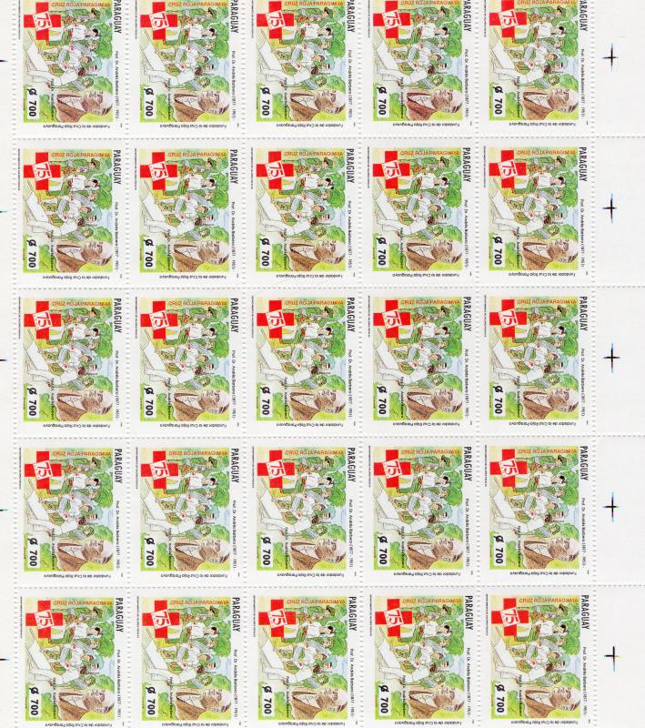 Paraguay 1994 Sc#2503/2504 RED CROSS/SCOUTS Mini-Sheetlet (25) Unfolded MNH