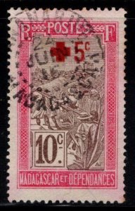 Madagascar Scott B1 Used 1915 Red Cross semi postal stamp, nice cancel.