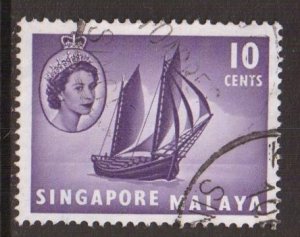 Singapore   #34   used   1955  ships  10c