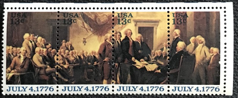 US MNH #1691-1694 (1694a) Strip of 4 Declaration of Independence SCV $1.20 L3