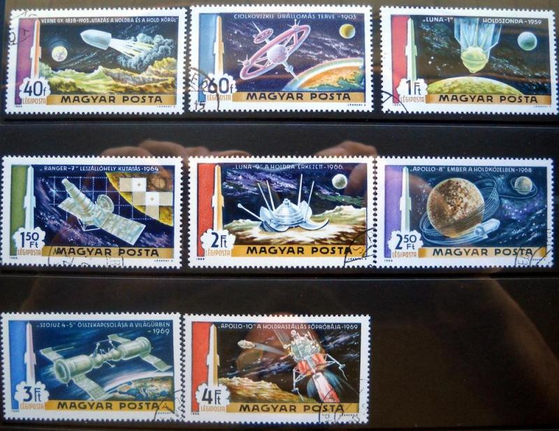 Hungary, Scott # C287-94 Cto, Jules Verne, Space, Apollo
