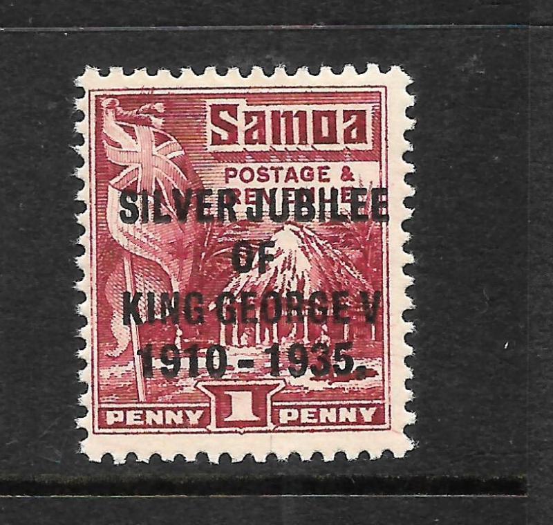  SAMOA  1935  1d  SILVER  JUBILEE    MLH  P14x14 1/2   SG 177a