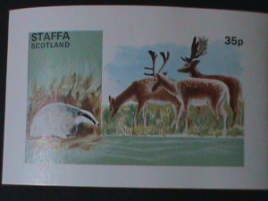 STAFFA-SCOTLANDLOVELY DEERS MNH IMPERF SHEET VF WE SHIP TO WORLDWIDE,& COMBINE