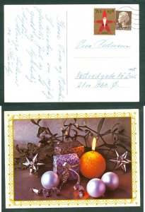 Denmark. Christmas Card 1978. Seal + 100 Ore. Christmas Decorations,Light,Stars