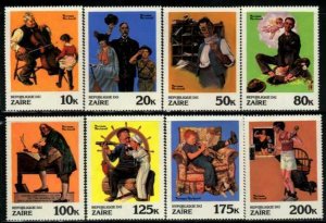 Norman Rockwell by Zaire Sc 1005-12 MNH stamps