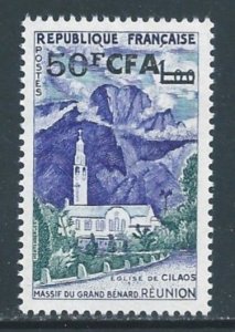 Reunion #335 NH 1fr France Cilaos Church Issue Surcharged