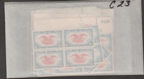 U.S. Scott #C23 Airmail Stamp - Lot #1 - 50+ Singles/Blocks - Dealers Cat $50