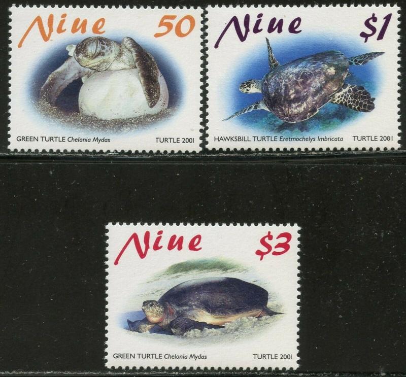 NIUE Sc#756-758 2001 Sea Turtles Complete Set OG Mint NH