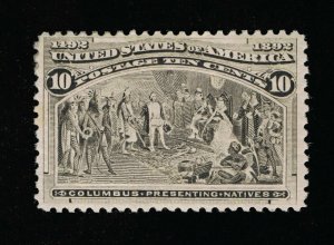 VERY AFFORDABLE GENUINE SCOTT #237 F-VF MINT OG H 1893 10¢ COLUMBIAN EXPO #11590