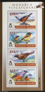 SOLOMON ISLANDS 2015 FLYCATCHERS SHEET   MINT NH