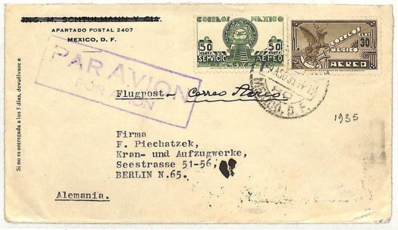 QQ61 1935 Mexico Berlin Germany Cover Samwells-covers