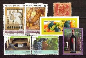 DISCOVER URUGUAY !  WINE VINES GRAPE FRUITS NATURAL FOOD STAMPS MNH