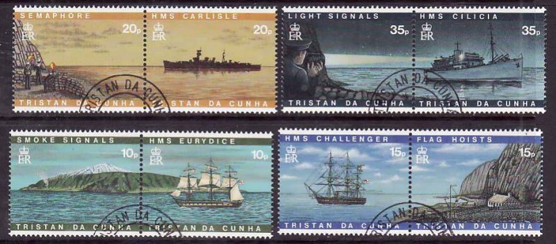 Tristan da Cunha-Sc#593-600- id8-used set-Ships-Communications-1997-