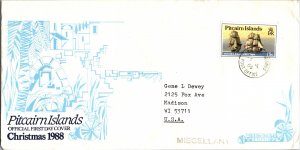 Pitcairn Island, Worldwide First Day Cover, Ships